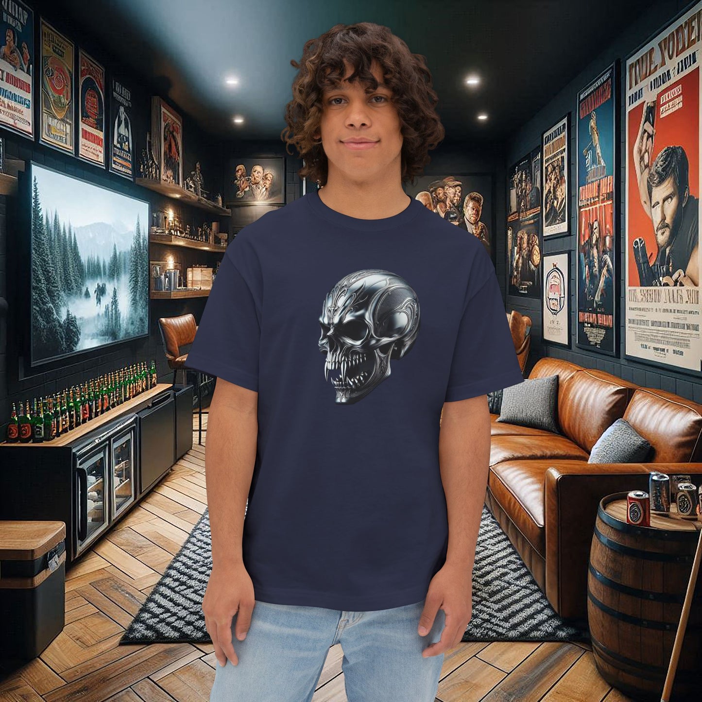 Gothic Metal Vampire Skull Unisex Tee