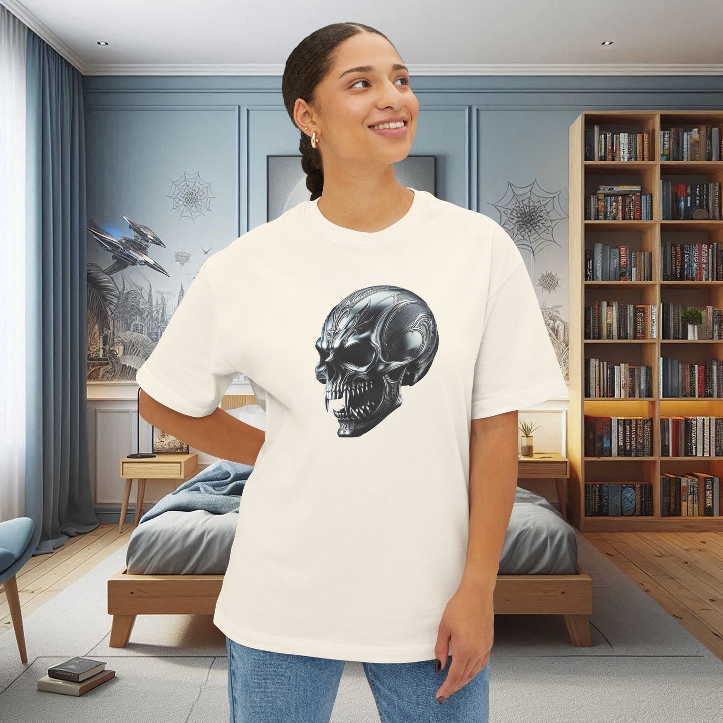 Gothic Metal Vampire Skull Unisex Tee