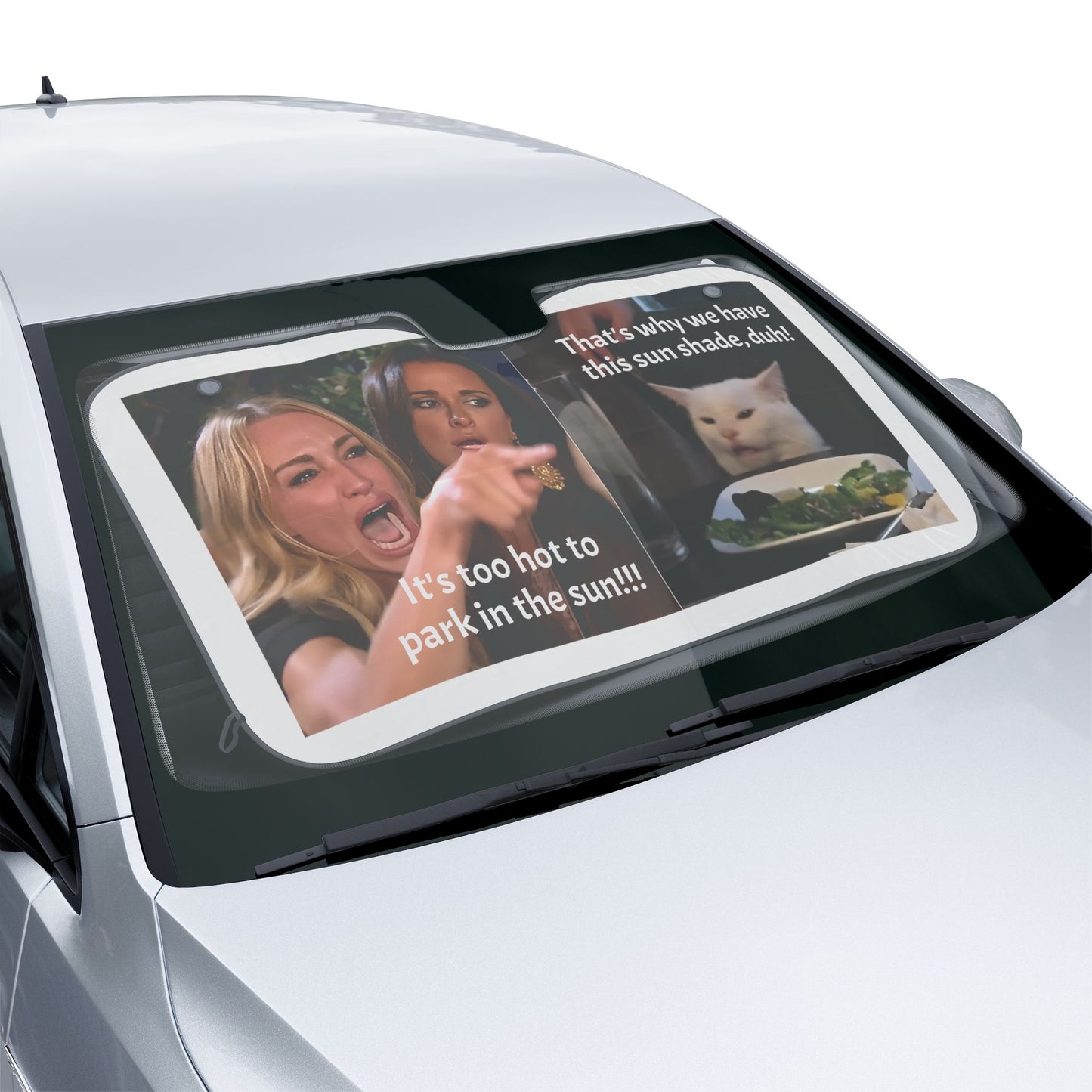 Woman yells at cat meme Car Sun Shade - funny sun shade for your windshield