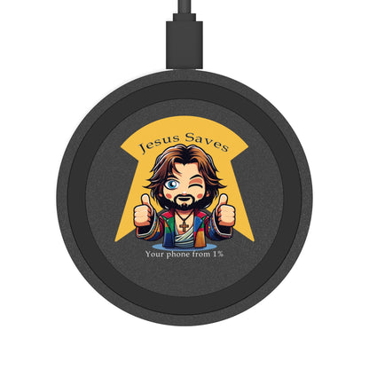 Jesus Saves Your Phone from 1% - Quake Wireless Charging Pad