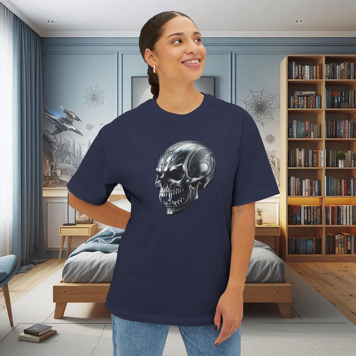 Gothic Metal Vampire Skull Unisex Tee